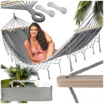 Garden hammock tourist grey tassel swing boho bag 200 x 100cm