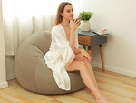 Inflatable seat pouffe velour chair light soft comfortable relaxation