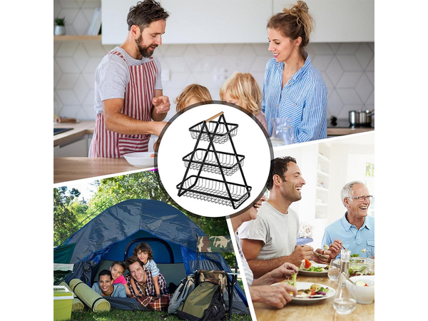 Kuchynský regál v podkroví kuchynský organizér trojposchodový stojan s košom