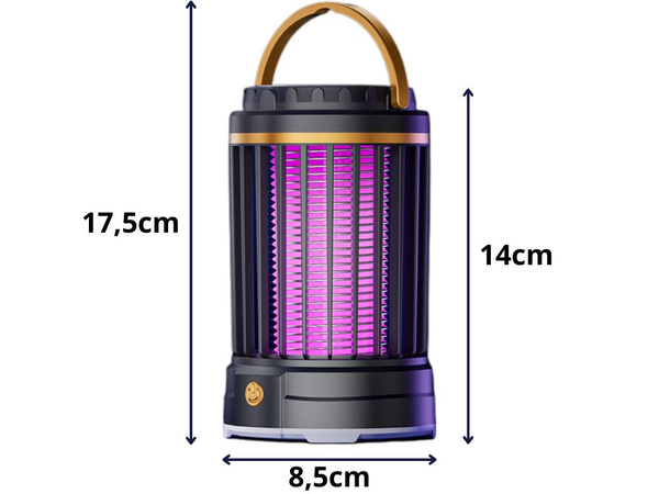 Moskītu atbaidīšanas uv rezultātā uzlādējams piekaramais kukaiņu lampa 2 režīmi ar gaismu