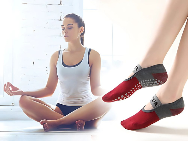 CSÚSZÁSMENTES JÓGA MEDITÁCIÓ PAMUT LÉGÁTERESZTŐ ZOKNI 36-40