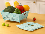 Cesta para frutas y verduras, organizador, escurridor plegable, bandeja de plástico, cesta