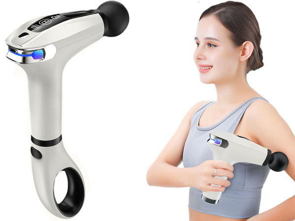Pistolet do masażu pleców ciała nóg masażer mocny massage gun 4 końcówki