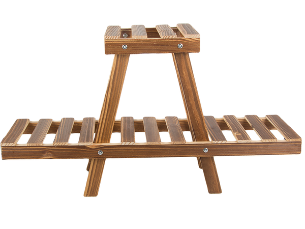 Подставка для клумбы деревянный цветочный горшок двухэтажная полка