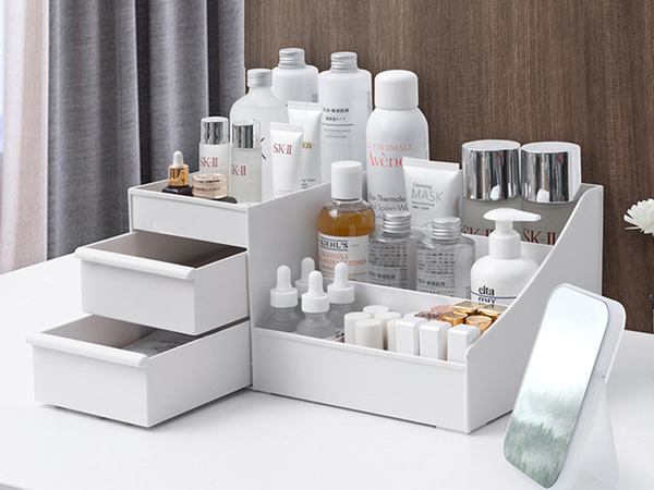 Kosmētikas organizētājs rotaslietu konteiners ar divām atvilktnēm