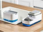 Distributeur de liquide vaisselle pour évier de cuisine, distributeur avec éponge