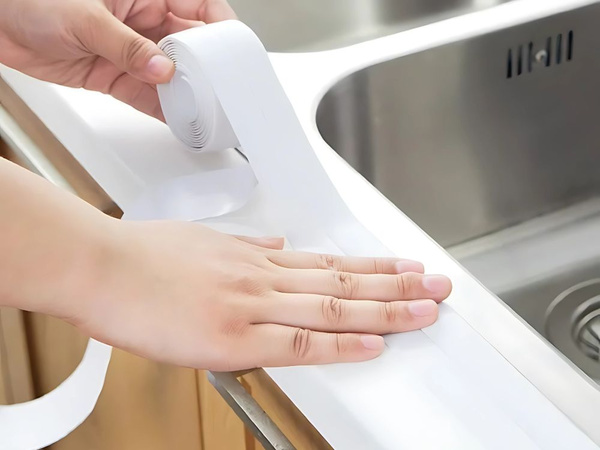 White sealing tape for bathroom walls and sinks 3m strong pvc adhesive