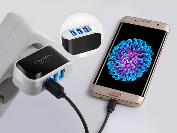 Ładowarka sieciowa szybka 5w 3 x usb quick charge 3.0 uniwersalna 3.1a