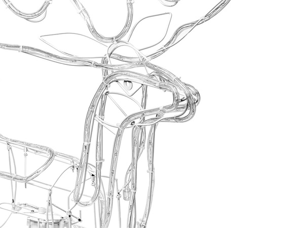 Svetleči severni jelen 216 vodil božično dekoracijo s premikajočo se glavo velikega vrta