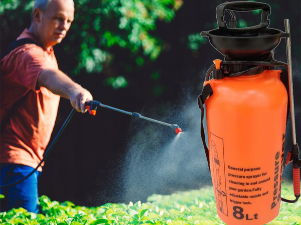 Pulverizador a presión jardín pulverizador manual lanza larga 8l correa