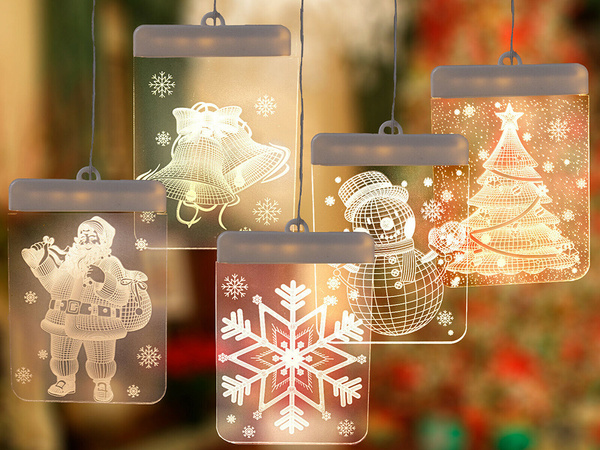 3d vidriera decoración luces de navidad