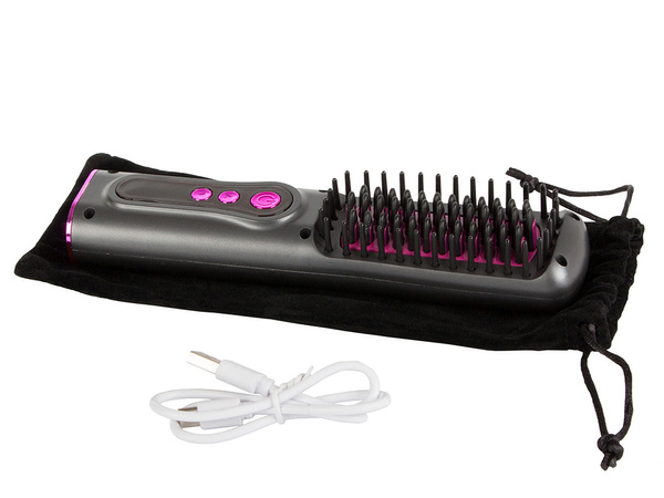 Hair straightening brush 2in1 electric cordless
