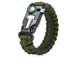 BRACELET SURVIVAL WRISTBAND 5IN1 COMPASS FLINT ROPE KNIFE PARACORD ROPE