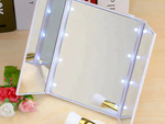 Oglinză pliabilă cu suport cosmetic pentru machiaj, cu iluminare led