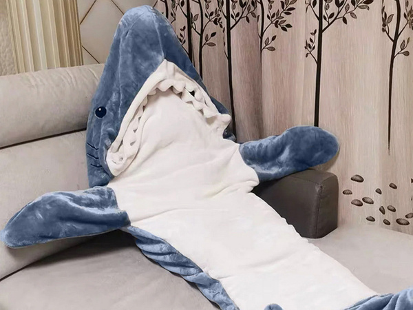 Couverture de requin pyjama vêtements de nuit costume chaud hiver capuche épais xl