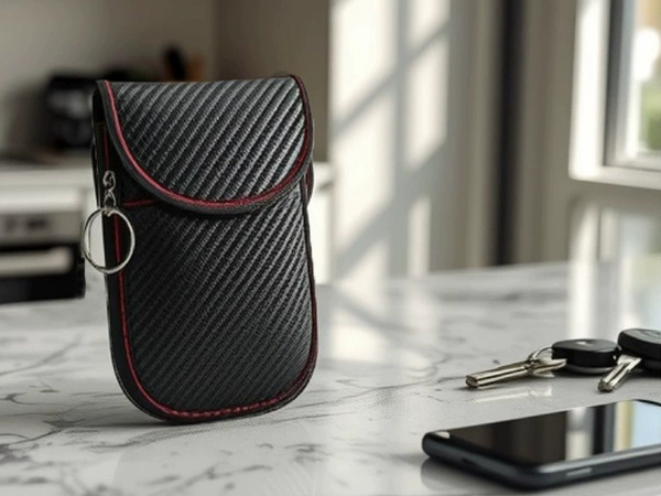 Anti-theft car key case with rfid signal blocking