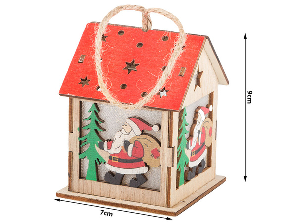 Wooden hanging christmas tree lantern lighting christmas decoration mickey