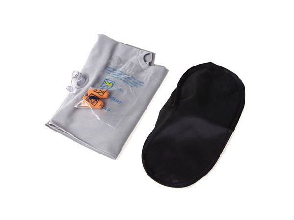 Cestovný vankúš nafukovací croissant + páska cez oči