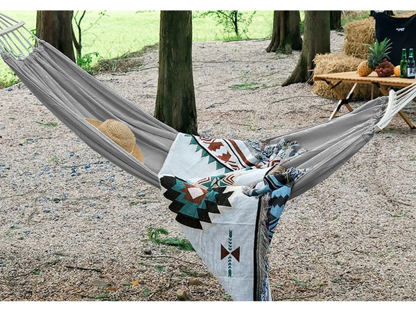Dārza šūpuļtīkls karājas dubultā šūpuļtīkls spēcīgs xxl liels vāks ar virvēm