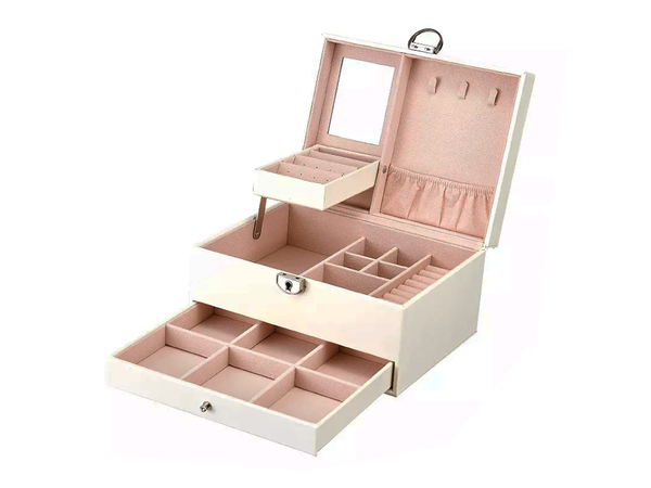 Cutie organizator bijuterii cutie oglindă caz cutie spațioasă