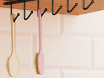 Kitchen hanging rack black metal 6 hooks for utensils hooks