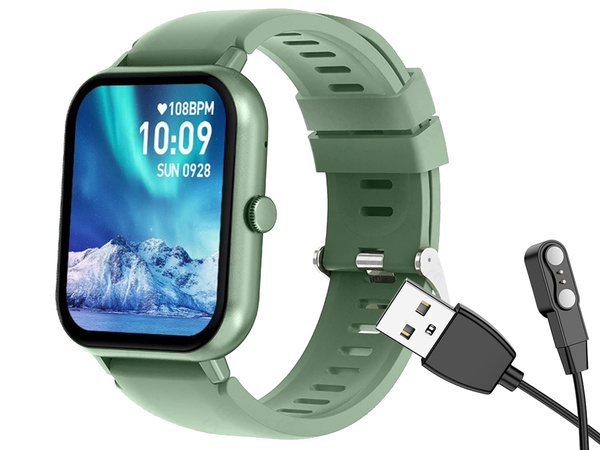 Smartwatch naiste meeste kummipaelaga spordikell Bluetooth kõned roheline