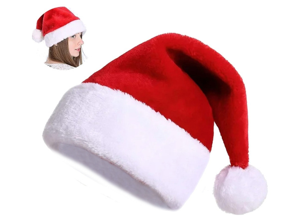Santova čiapka s bambulou nadýchaná červená