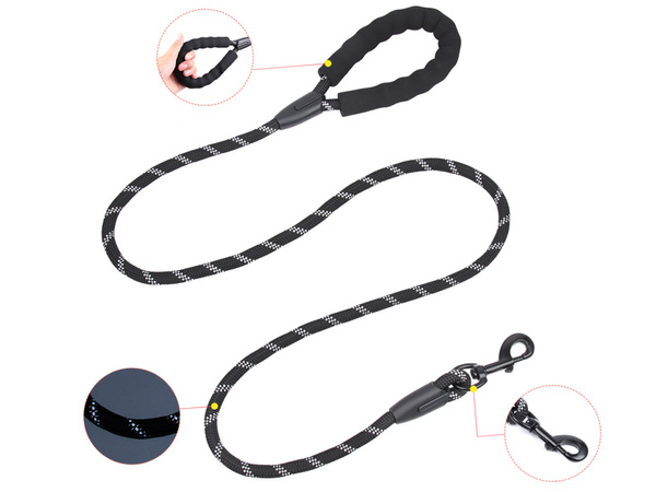 Câine puternic de formare frânghie lesă cu mâner reflector gros durabil
