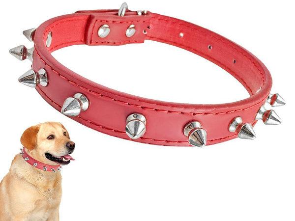 Studded dog collar eco leather adjustable s