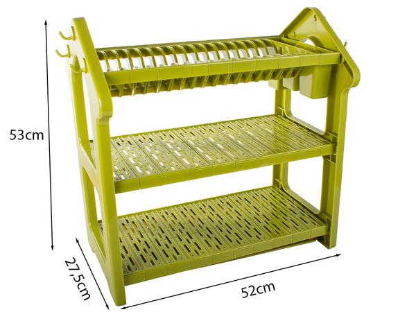 Dish drying rack drainer 3 tiers large