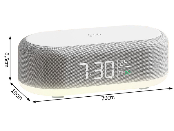 Digitálny budík elektronický teplomer indukčná nabíjačka alarm 2v1