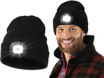 TOAMNA IARNA PĂLĂRIE CU LED TORȚĂ NEGRU USB 3 MODURI DE LUMINĂ