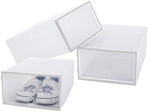 Shoe organiser box container with lid folding modular cabinet footwear