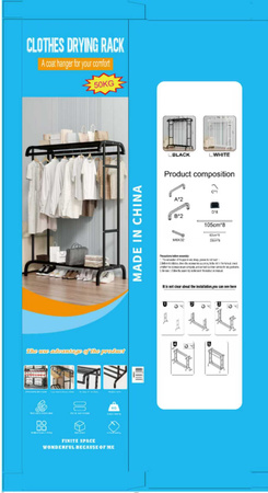 Стоячий вешалка для одежды с полками для обуви и курток металлический для гардероба