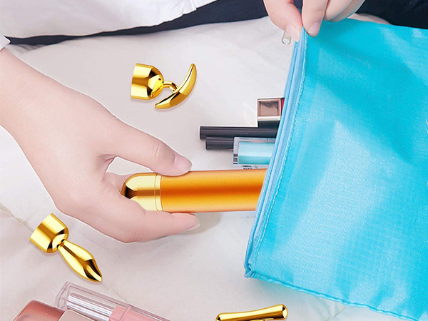 Gold bar vibrating facial massager