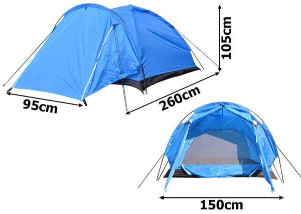 Tente de camping extérieure moustiquaire 2 personnes vestibule