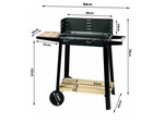 Garden grill large charcoal bbq adjustable grate shelves wheels portable
