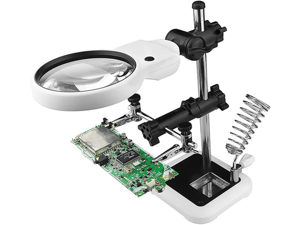 Kit de soldadura tercera mano lupa soporte led