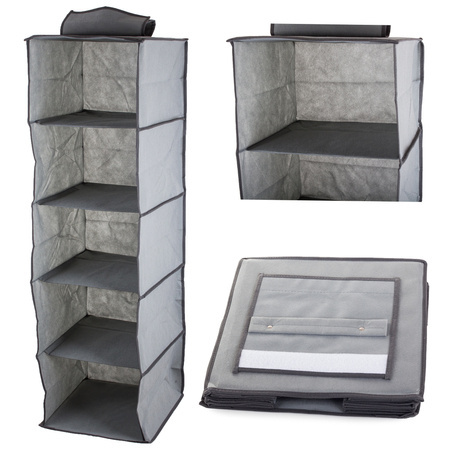 Organizator garderobe viseča polica s 5 policami 100cm