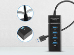 Rozbočovač usb 3.0 rozdeľovač portov 4 portový rozdeľovač adaptér adaptér