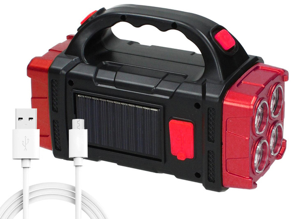 Saulės žibintuvėlis nešiojamas įkraunamas led cob powerbank prožektorius