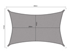 Waterproof garden sun sail 3x2m grey rectangle awning