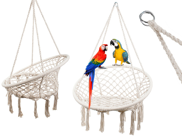 Dārza šūpoles stārķa ligzda karājas krēsls boho 80cm