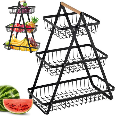 Étagère de cuisine loft organisateur de cuisine à trois étages avec panier