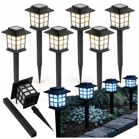 SOLĀRĀS LAMPU 6 SZT DĀRZA LED SENSORS KRIEVIŅŠ TERASE BALKONS