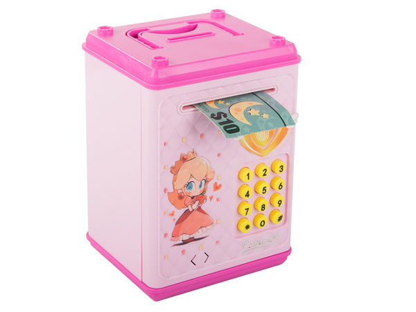 Money box cash machine code banknotes coins money pin code