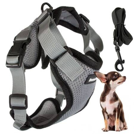 Close-clip walking harness for small dog handle light soft strong s