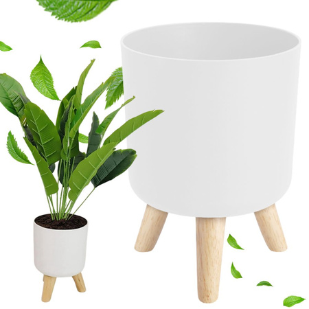 Flowerpot flower pot standing on legs for the house garden standing white