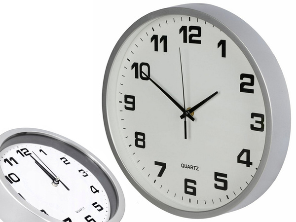 Wall clock large non-touching silent 25 cm round second hand
