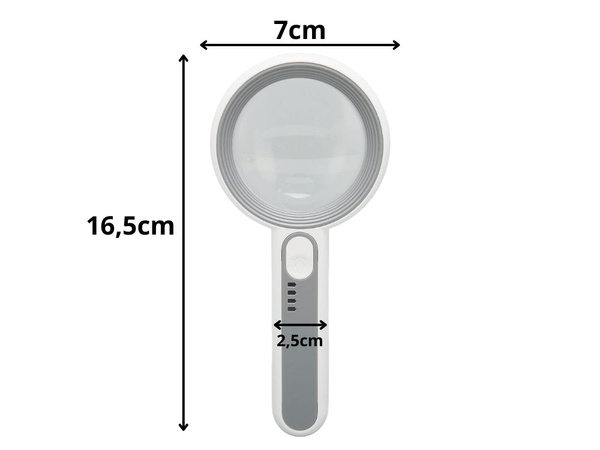 Lupa de lectura iluminada 5x con iluminación led